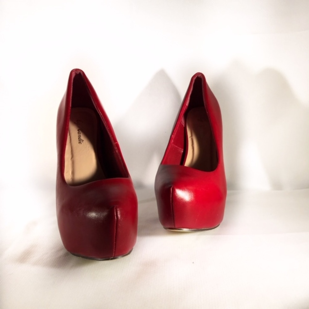 Eye Candie Hot Red Platform Heels
